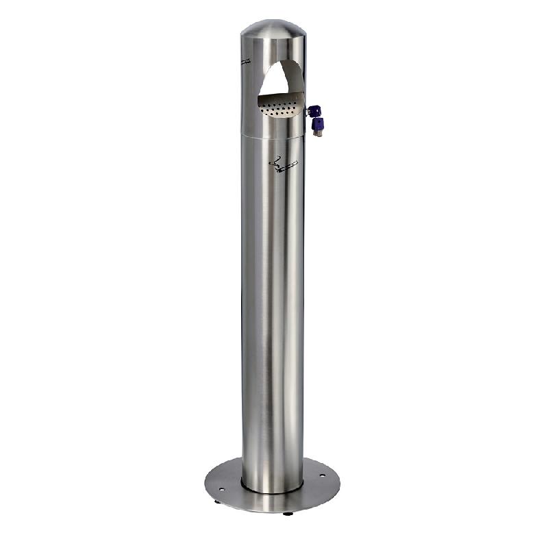 Cendrier colonne sur pied inox brossé 5 L_0