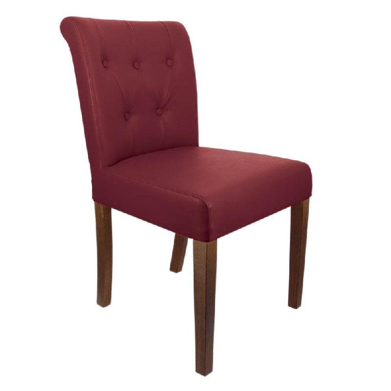 Chaise d'intérieur Etoile dossier capitonné simili cuir bordeaux - par 2_0