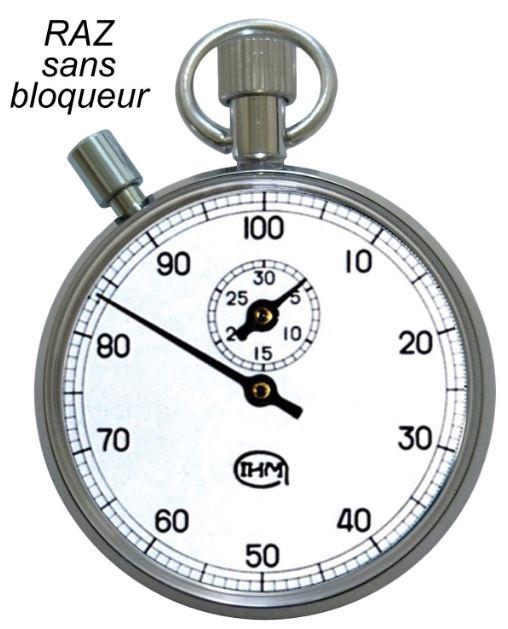 Chronomètre mécanique - start/stop/start - temps intermédiaire - 30 mn au 1/100e mn - raz sans bloqueur #0175ch/sbl_0