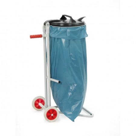 Collecteurs de déchets sur pieds ou roues - 120L - Structure en acier époxy - Couvercle PVC - Gris RAL 7035_0