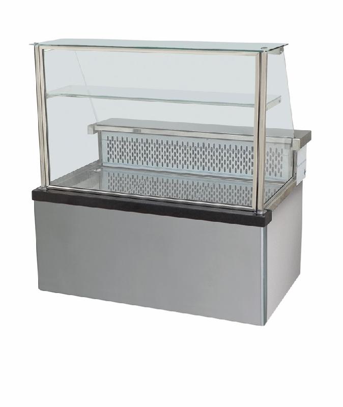 Comptoir réfrigéré statique avec étagère et vitre droite, +0°/+2°c, l=1400 mm - BGB0281_0