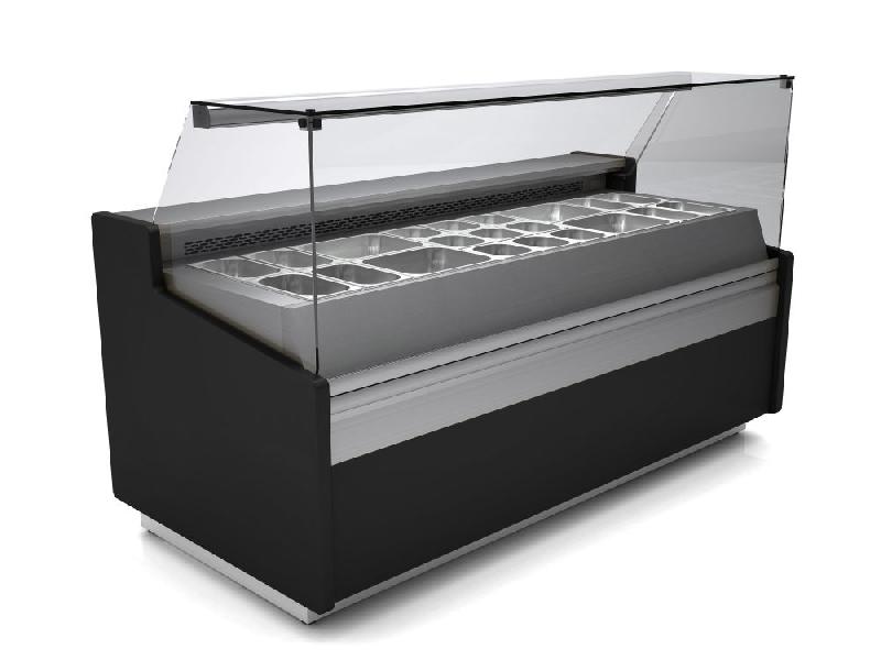 Comptoir saladette de préparation réfrigéré vitrée 1 porte - 1025x960x1235 mm - SPID100_0