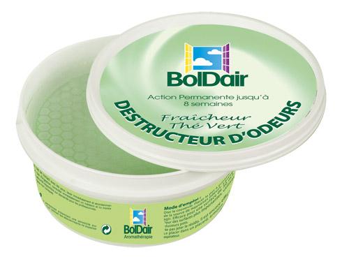 DÉSODORISANT GEL BOLDAIR DESTRUCTEUR D'ODEURS THÉ VERT ALOE VERA- BOÎTE DE 300 G