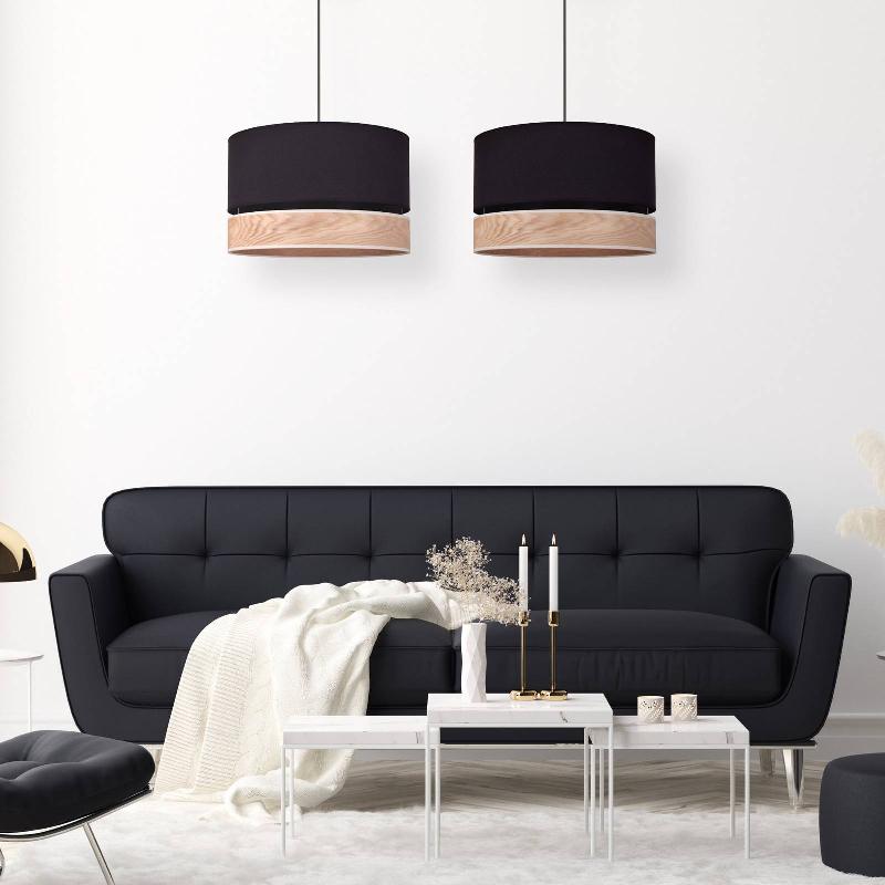 EULUNA LEVO SUSPENSION, Ø 40 CM, CHÊNE CLAIR/NOIR