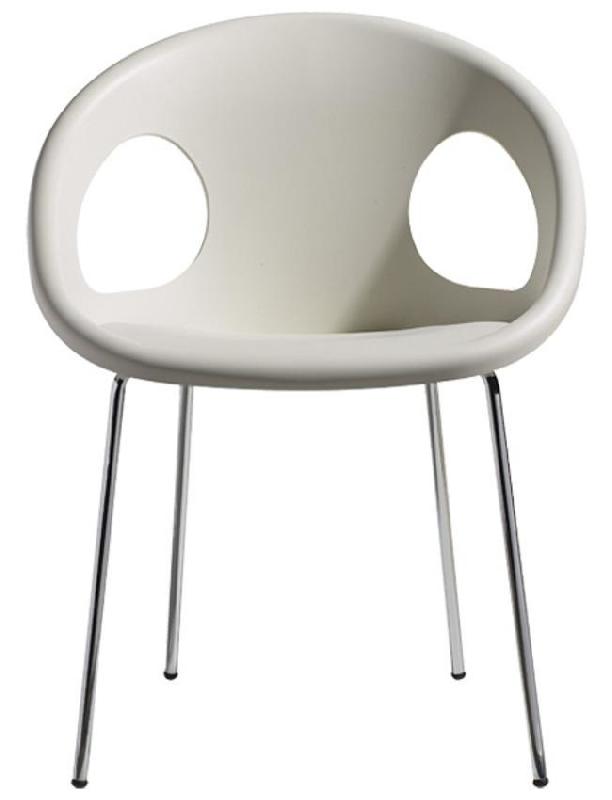 Fauteuil Eldir - coque en technopolymère et pieds chromés_0