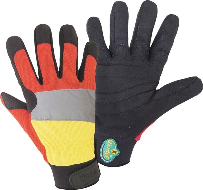 Gants de protection forestiers WOODS Mechanics - taille M - noir/rouge/jaune - EN 388 et EN ISO 11393 - Type 2, Catégorie EPI III - LEIPOLD+Dà-HLE_0
