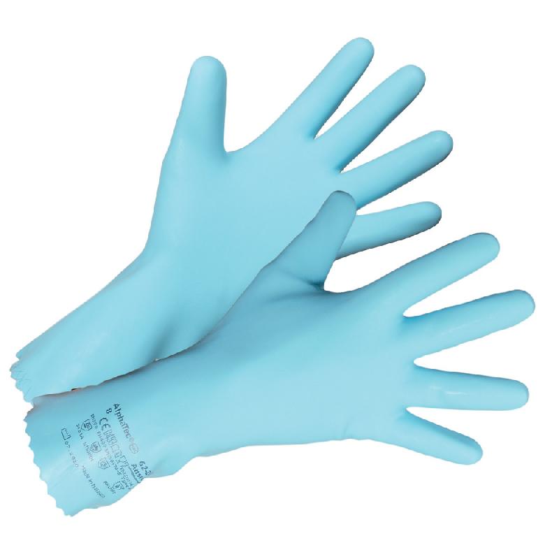 GANTS DE MÉNAGE ANSELL PREMIUM VERSATOUCH 62-201 BLEUS TAILLE 9, LOT DE 10 PAIRES