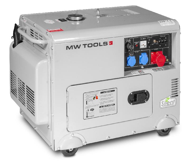 GROUPE ÉLECTROGÈNE INSONORISÉ DIESEL 6,5KW 230V + 400V MW-TOOLS DG65E