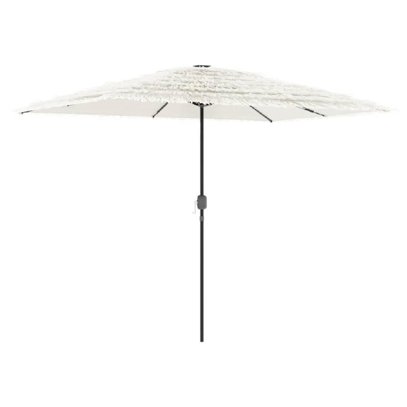 Helloshop26 - Parasol de jardin avec mât en acier durable 300 x 200 x 250 cm protection UV pluie style épuré en polyester blanc 02_0056391 - blanc_0