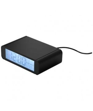 HORLOGE AVEC CHARGEUR À INDUCTION DE 5 W  SECONDS - NOIR - PENDULES ET HORLOGES PUBLICITAIRES
