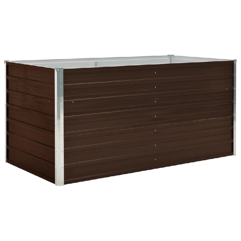Jardinière surélevée 160 x 80 x 77 cm - Acier galvanisé marron - Design robuste et sécurisé 02_0000859_0