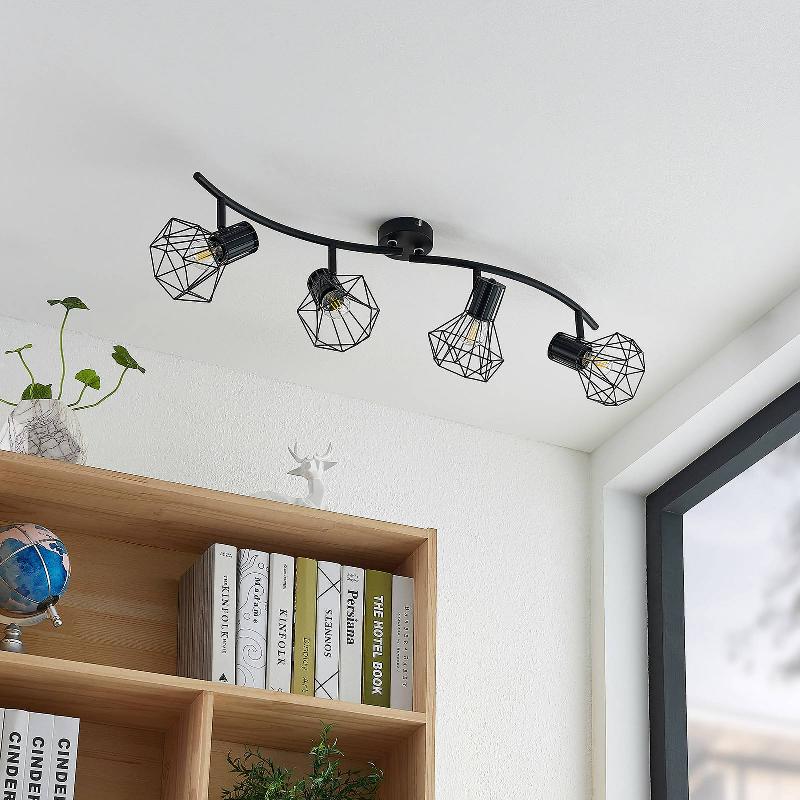LINDBY SKANDERO SPOT CAGE, NOIR À QUATRE LAMPES