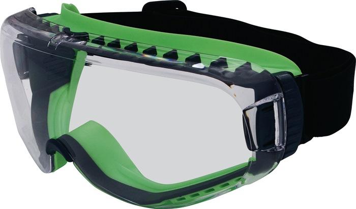 Lunettes de protection panoramiques T-Spex 8114 - EN 166, EN 170 - monture noir/vert, verre transparent polycarbonate, anti-buée PRO FIT_0