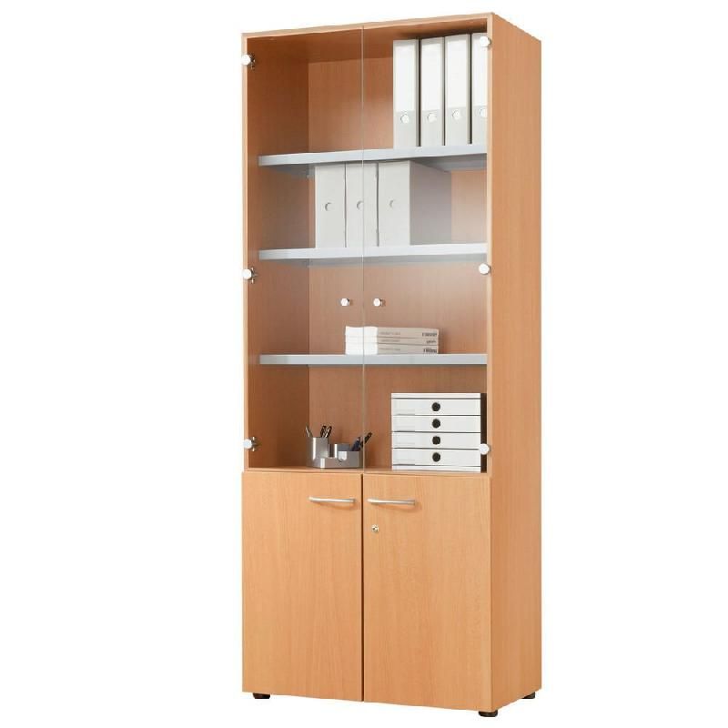 MEUBLE HAUT NF ENVIRONNEMENT PORTES BASSES - H.202 X L. 80 X P. 48 CM - CÈDRE - PORTES CÈDRE