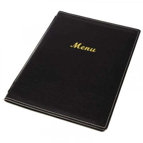 PORTE-MENU EN SIMILI-CUIR - FORMAT A5 NOIR