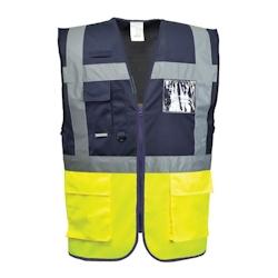 Portwest - Gilet de sécurité bicolore EXECUTIVE PARIS HV Jaune / Bleu Marine Taille L - L jaune 5036108214815_0