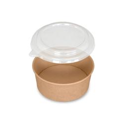 Pot salade en carton kraft brun 1100 ml + couvercle RPET par 300 - marron en carton SKB1100X300_0