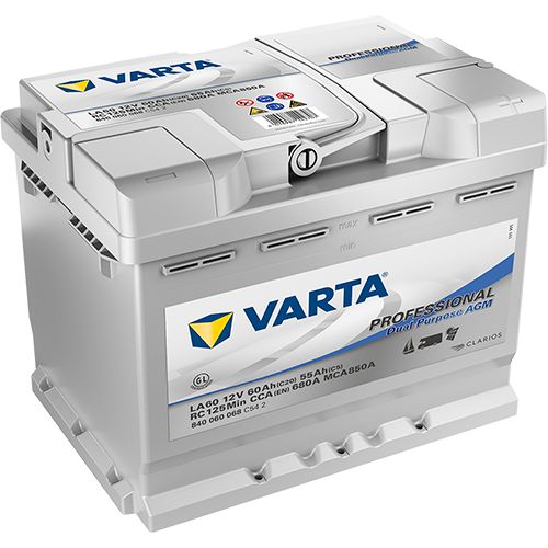 Professional dual purpose agm - batterie de démarrage - varta -  capacité: 60 ah à 210 ah_0