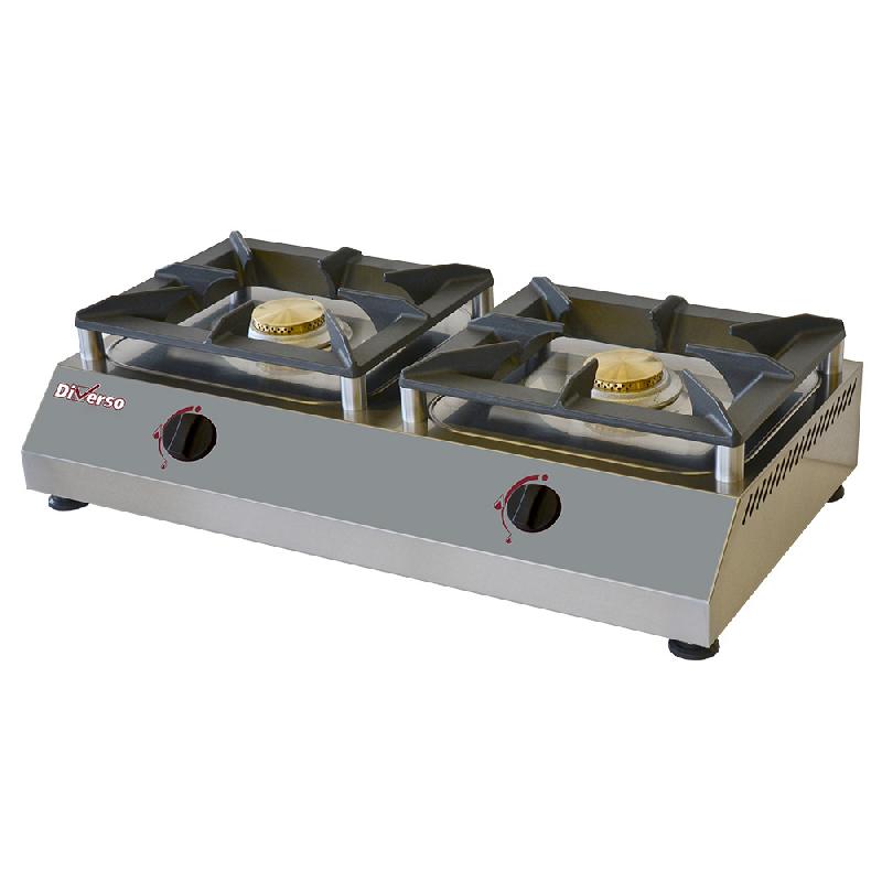 Réchaud de table gaz 2 feux vifs 5 kw à poser - PWR-RTD/2G_0