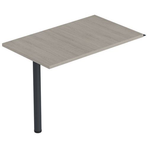 RETOUR ISIA 120 X 60 CM + 1 PIED MÉTAL BLANC/ANTHRACITE - MBA