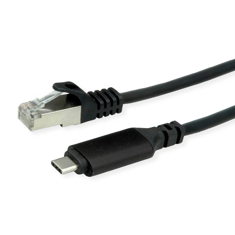 ROLINE Câble convertisseur USB 3.2 Gen 2 type C - Gigabit Ethernet, noir, 5 m_0
