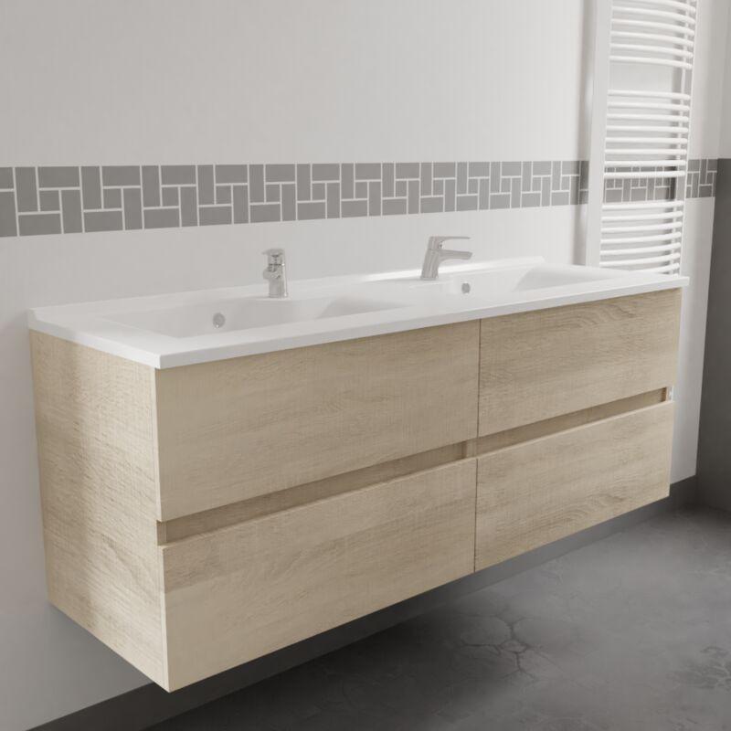 Meuble salle de bain spécial lave-linge KORA 124 cm x 65 cm avec