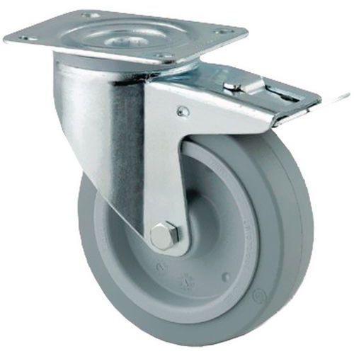 ROULETTE PIVOTANTE AVEC FREIN FORCE:250 KG H HT:155 MM - TENTE