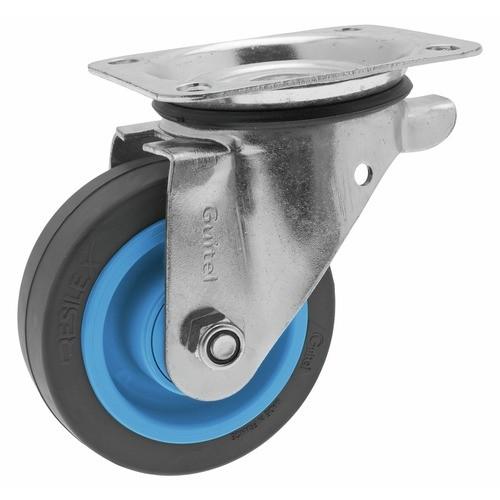 ROULETTE PIVOTANTE - PLATINE - RÉSILEX® - CHARGES LOURDES - DIAMÈTRE 160 MM - MAXIROLL GUITEL