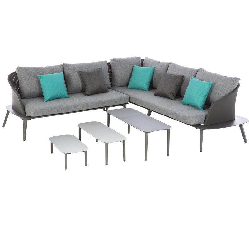 Salon De Jardin En Résine Tressée Bora Bora Taupe Hespéride