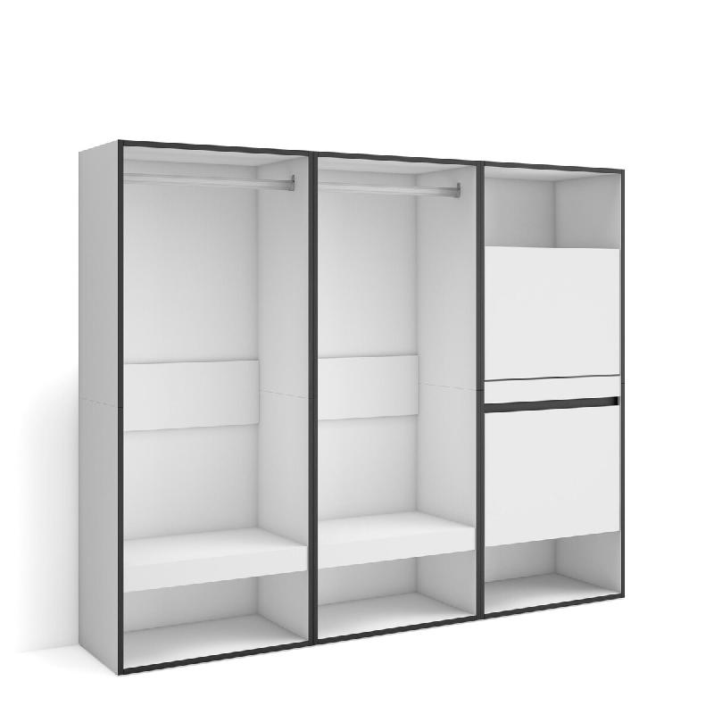 SKRAUT HOME Armoire Vestiaire ouvert, 180x145x35 cm, Chambre à coucher, pièce, Meuble à Chaussures, Blanc - blanc Bois manufacturé 438_4_0