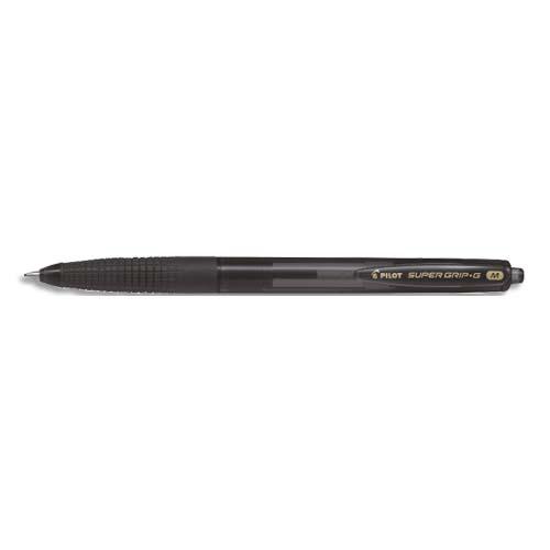 STYLO BILLE PILOT SUPER GRIP G RETRACTABLE - POINTE MOYENNE - NOIR
