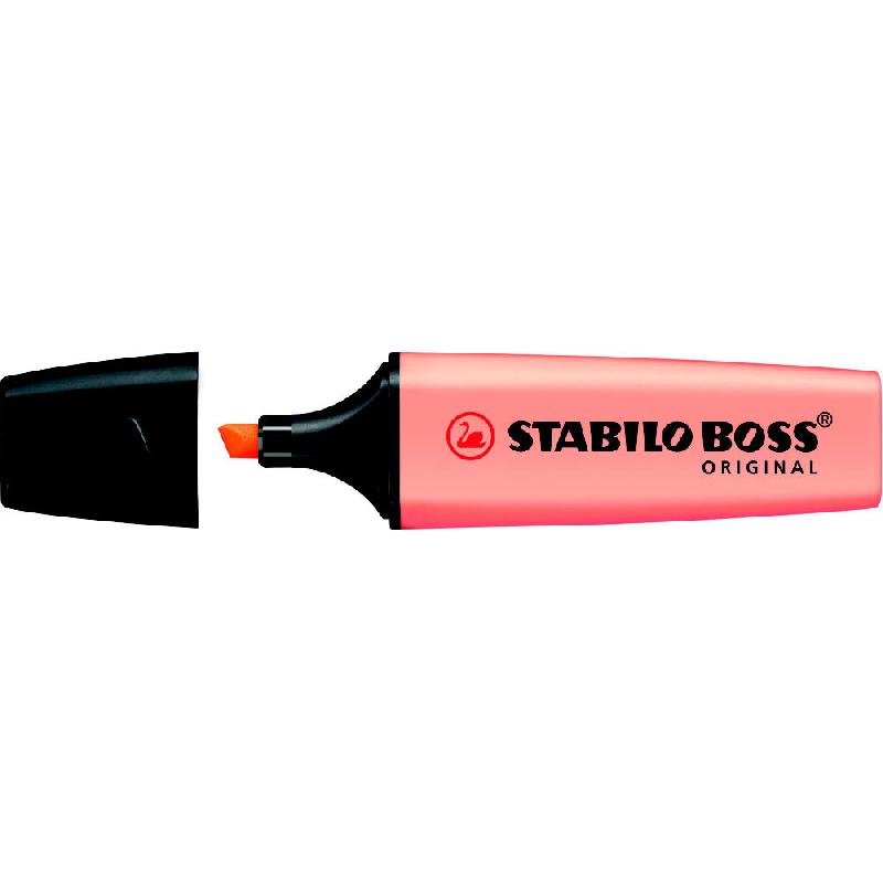 SURLIGNEUR POINTE BISEAUTEE STABILO BOSS ORIGINAL PASTEL - TEINT DE PECHE - LOT DE 2