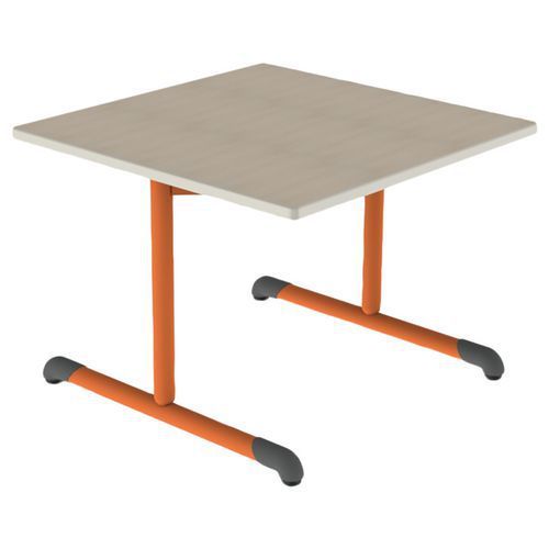 TABLE BANDANA 80X80 T3 DL STRAT POLY. ÉRABLE G. BEIGE/PAPAYE - MOBIDECOR