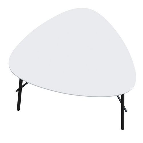 TABLE BASSE LAZY 50X65 CM PIED NOIR PLATEAU BLANC - MEET BY PAPERFLOW