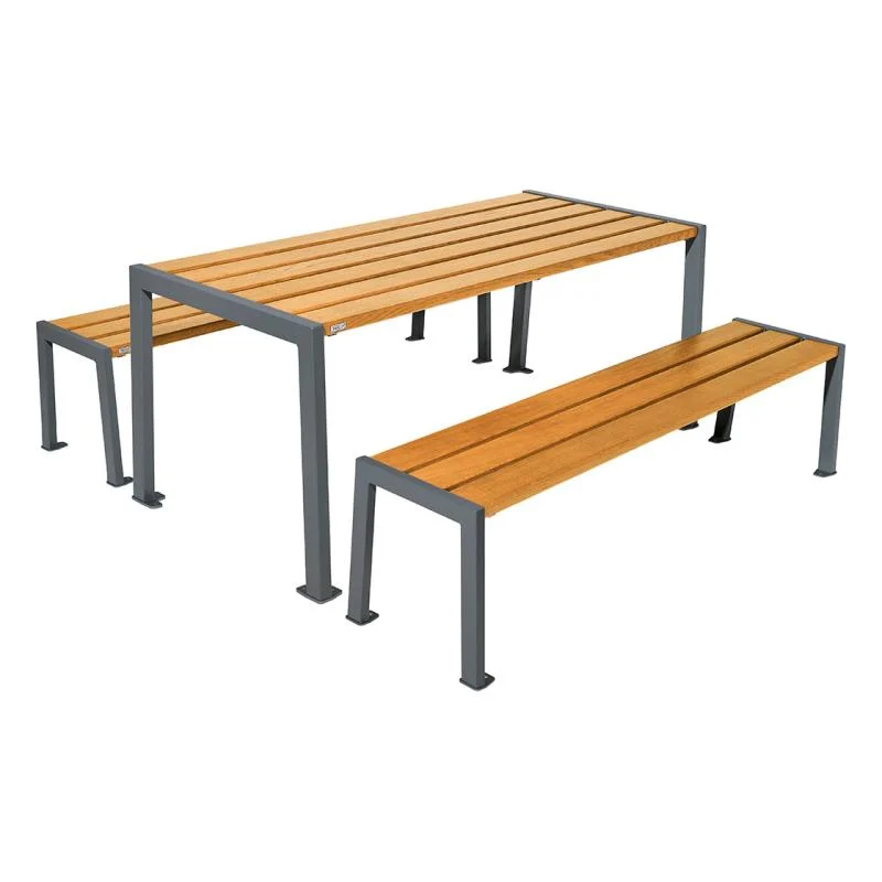 Table de pique-nique SILAOS acier et bois_0