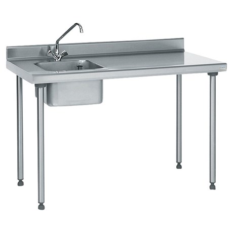 TABLE INOX DU CHEF ADOSSÉE LONGUEUR 1200