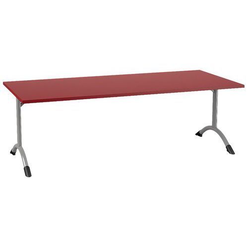 TABLE SARA 180 X 80 CM FIXE T3 STRAT DL CERISE GRIS - MOBIDECOR