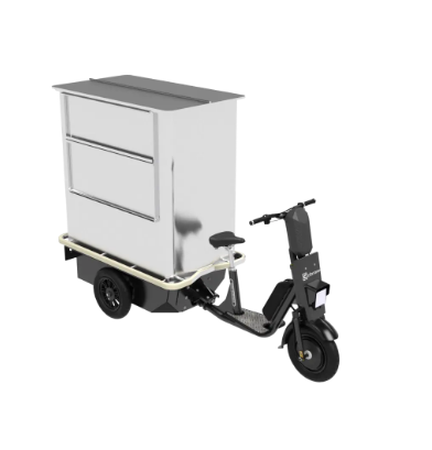 Triporteur électrique Cobrane A1 XL - Caisson déchet 1m3 pour sites hospitaliers, alimentaires, aéroportuaires et ERP_0