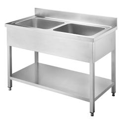 Vaiotec Meuble sous-vasque EASYLINE / 2 bacs, 1200 x 700 mm - inox 10205_0