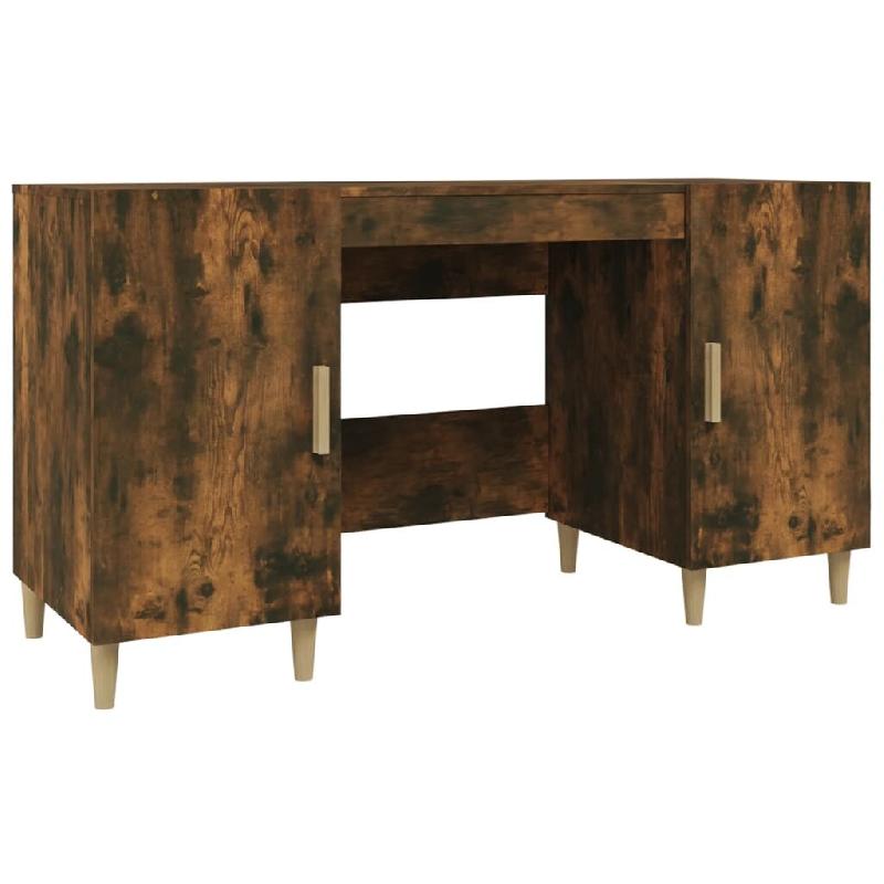 VidaXL Bureau Chêne fumé 140x50x75 cm Bois d'ingénierie Modèle Apex Prestige Plus - marron 817549_0