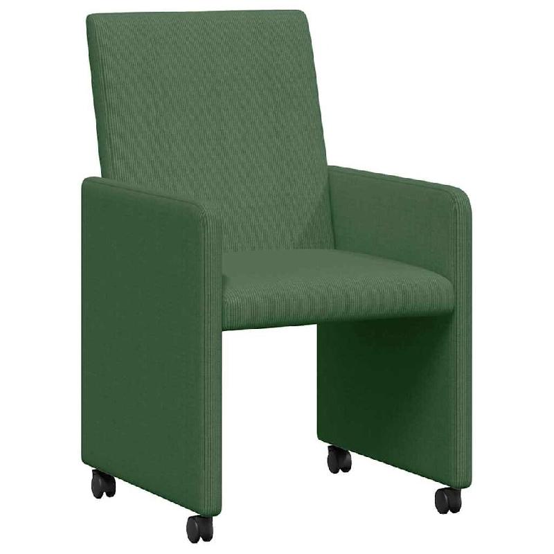VidaXL Chaises de Salle à Manger avec Roues 2 pcs Vert gris Modèle Cascade Moderne - 42017805_0