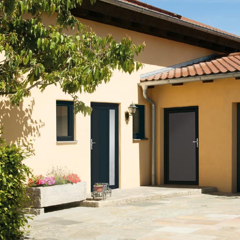 Vidaxl porte d'entrée anthracite 98x200 cm pvc 3157100_0