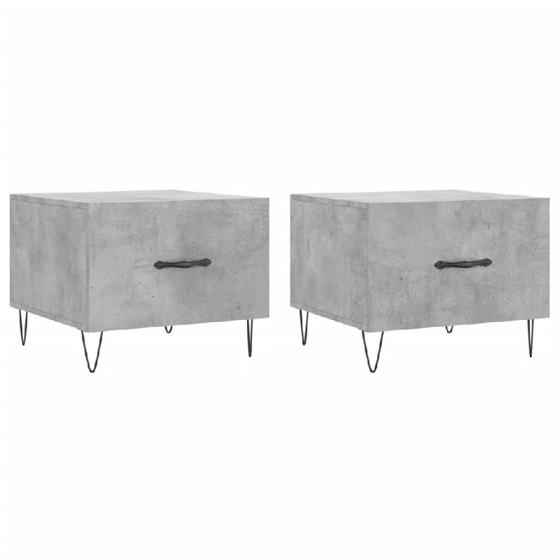 VidaXL Tables basses 2 pcs gris béton 50x50x40 cm bois d'ingénierie Modèle Aero Panorama Marine - 829389_0