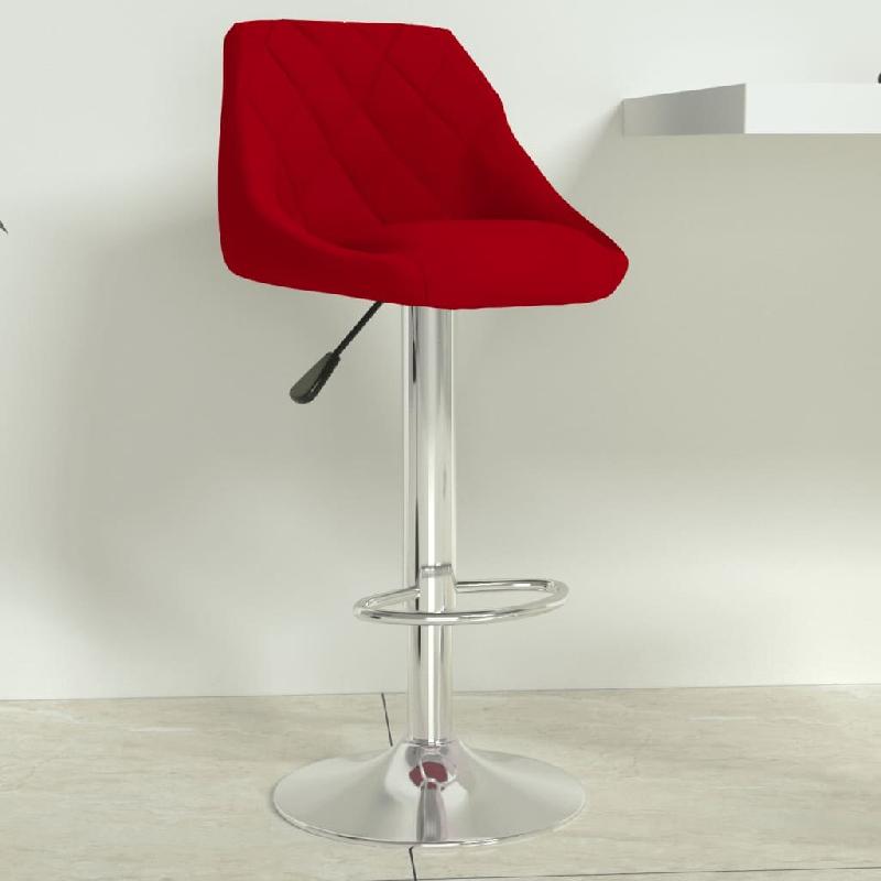 VidaXL Tabouret De Bar Rouge Bordeaux Velours - rouge 335300_0