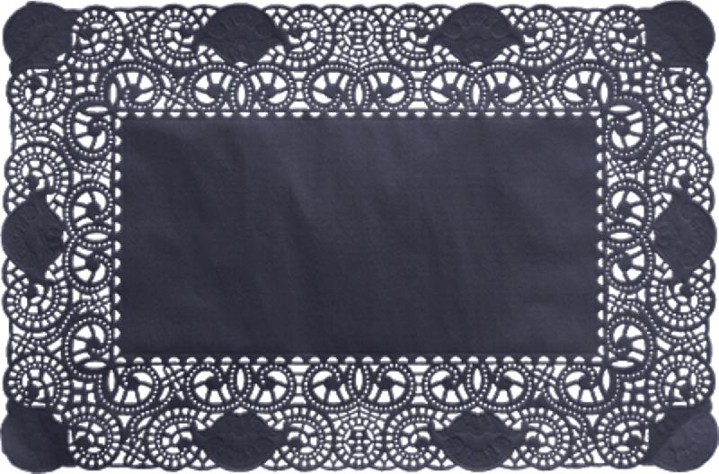DENTELLE NOIR PAPIER 30X40 CM DUNI  (250 PIÈCES)
