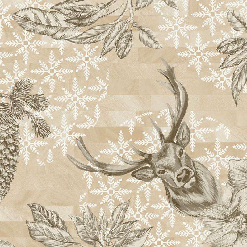 SERVIETTES BEIGE OUATE DE CELLULOSE 40X40 CM WILD DEER DUNI (50 PIÈCES)