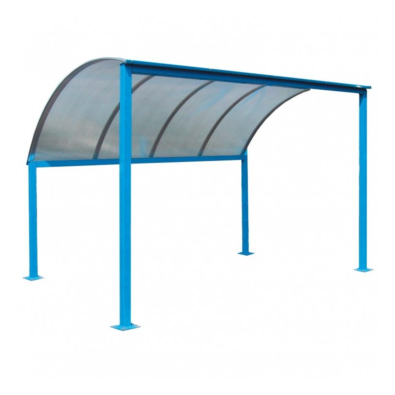Abri vélo ouvert portici / structure en acier / toiture en polycarbonate / pour 8 vélos_0