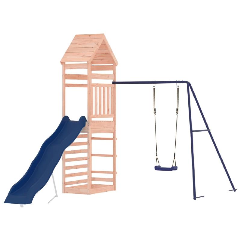 Aire de jeux d'extérieur en bois massif de douglas - balançoire, toboggan, portiques robustes - 245 x 362 x 264 cm - 02_0004684_0