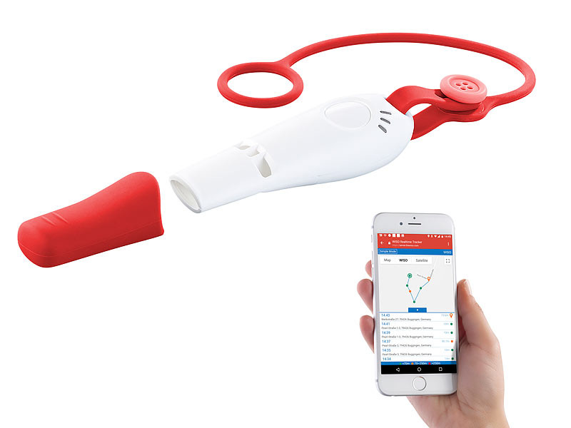 Alarme personnelle d'urgence connectée HelpID - avec lanière de fixation et GPS - 75 x 25 x 20 mm_0