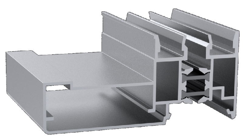 Profilé pour chambre froide - Alu bâti 100 mm avec cordon chauffant - Aluminium anodisé argenté alliage 6060 T6_0